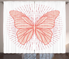 Butterfly Doodle Sunburst Curtain