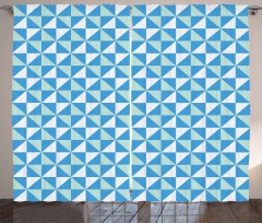 Grid Tile Triangle Shapes Curtain