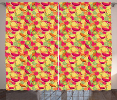 Orange Watermelon Strawberry Curtain