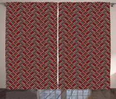 Retro Style Angled Design Curtain