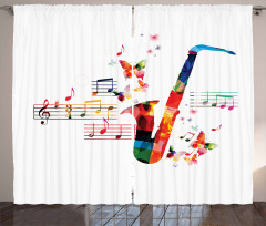Saxophone with Butterflies Curtain