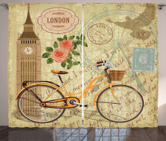 Stamp Big Ben and Bicycle Curtain