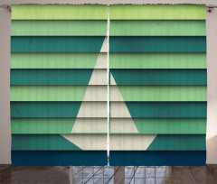 Paper Boat Design Nautical Curtain