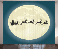 Santa Claus Silhouette Curtain