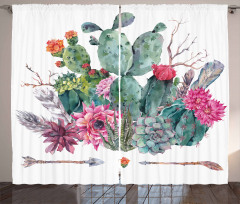 Bouquet in Boho Style Arrow Curtain