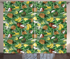 Pineapples Banana Coconut Curtain