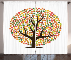 Autumn Season Foilage Design Curtain