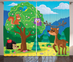 Funny Animals Wildlife Curtain