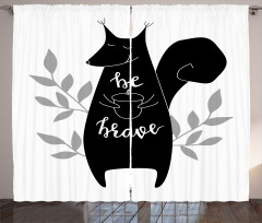 Be Brave Words Inspiration Curtain