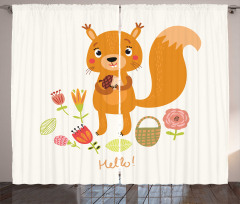 Funny Animal Saying Hello Curtain