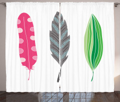 Funky Sketched 3 Plumes Curtain