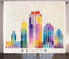 Outlined Monuments Skylines Curtain