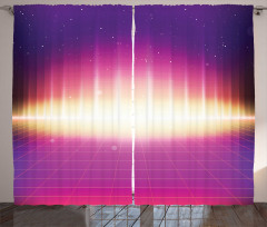 80s Retro Sci-Fi Background Curtain