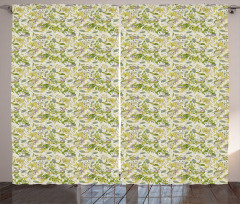 Garden Plants Floral Theme Curtain