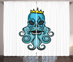 Beard Royal Crown Skeleton Curtain