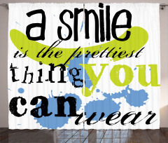 Uplifting Smile Happy Phrase Curtain