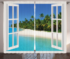 Paradise Island Palm Tree Curtain