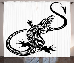 Lizard Silhouette Design Curtain