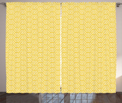 Hexagons Yellow Chevron Curtain