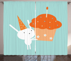 Birthday Bunny Giant Cupcake Curtain