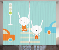 Traffic Rules Boy and Girl Curtain