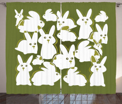 Funny Cartoon Easter Animal Curtain