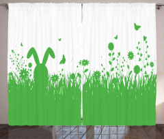 Green Spring Field Easter Curtain