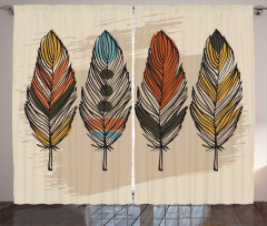 Hand Drawn Quills Native Curtain