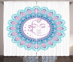 Colorful Mandala Sign Curtain