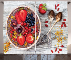 Breakfast Foods Bowl Curtain