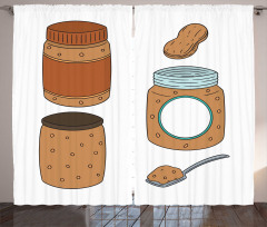 Food in a Jar Pattern Curtain