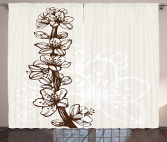 Hand Drawn Petals Curtain