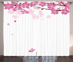 Falling Flower Motif Curtain