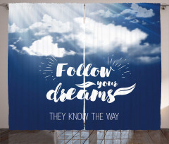 Follow Your Dreams Clouds Curtain