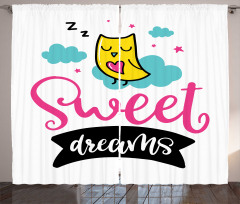 Nursery Sleppy Owl Design Curtain