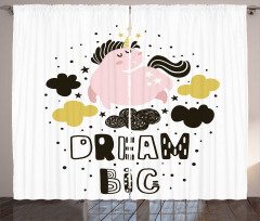 Unicorn in the Sky with Stars Curtain