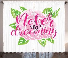 Romantic Rose Calligraphy Curtain