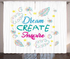 Dream Create Inspire Leaves Curtain