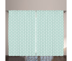 Rounded Squares and Flowers Curtain