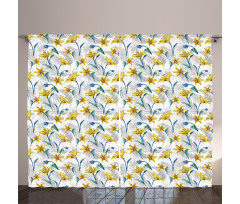 Lily Blossom Flowers Curtain