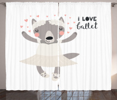 Ballerina Wolf in a Tutu Curtain