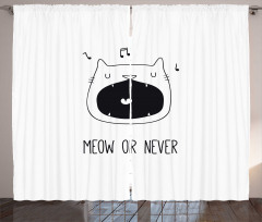 Meow or Never Word Fangs Curtain