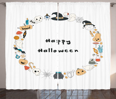 Happy Halloween Sketch Curtain