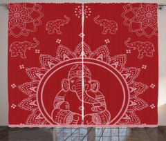 Elephant Diwali Traditions Curtain