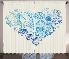 Coastal Design Grunge Heart Curtain