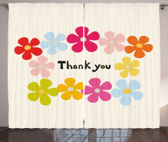 Simple Colorful Flowers Curtain