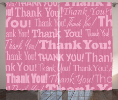 Thankful Message Pink Curtain
