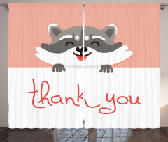 Cheerful Cartoon Raccoon Curtain