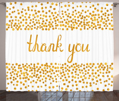 Yellow Tone Dots Cursive Curtain