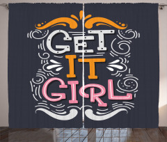 Get It Girl Typography Curtain